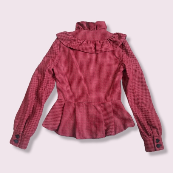 Topshop houndstooth peplum jacket ruffle - Picture 5 of 10